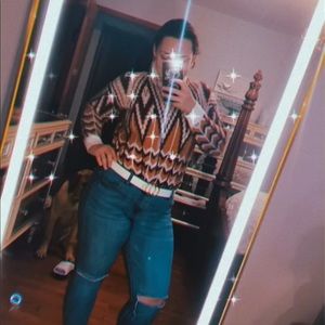 FURRY turtleneck sweater